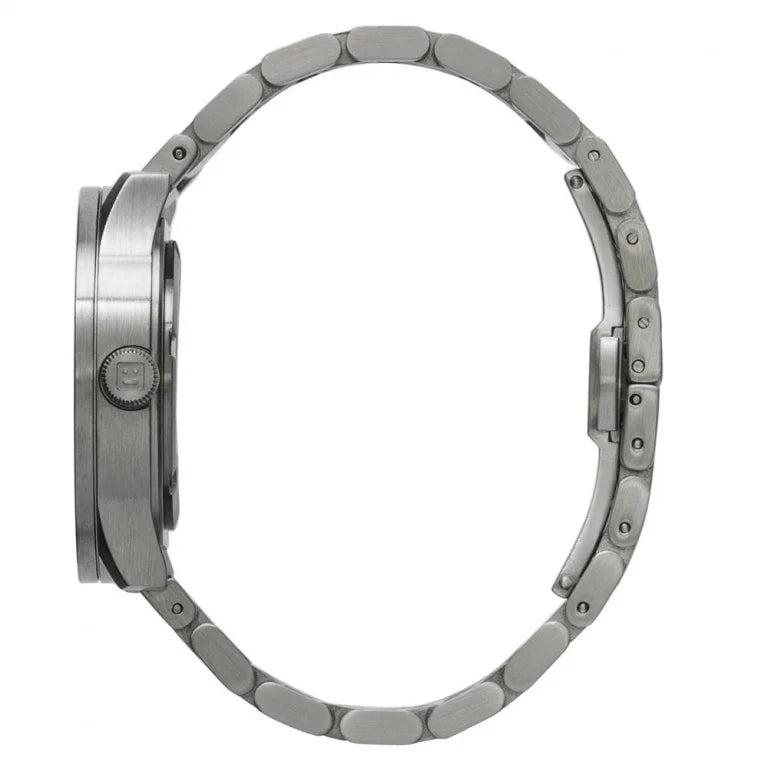 Leff Amsterdam Tube Watch S42 Date Steel with Pearl Dial