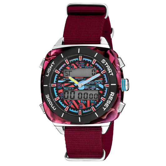 Briston Streamliner Adventure Swing Black Dial Red Nato Strap