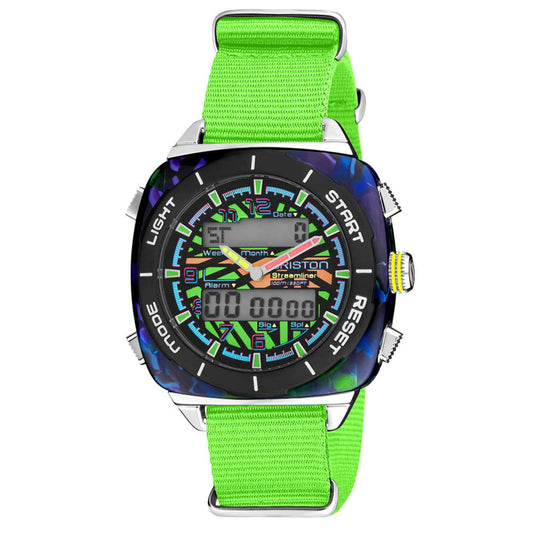 Briston Streamliner Adventure Swing Black Dial Neon Green Nato Strap