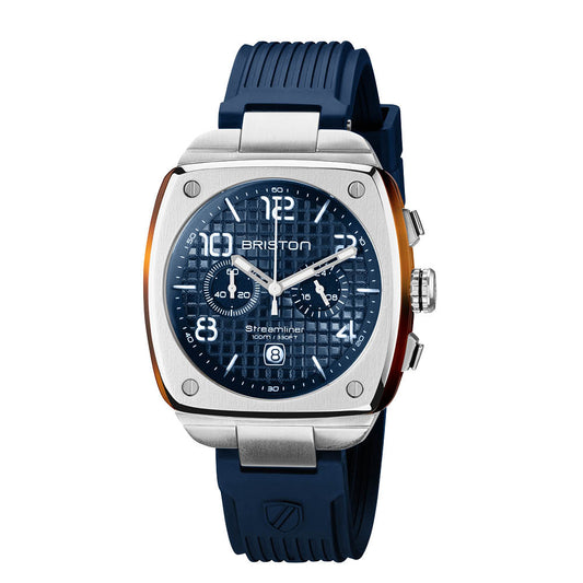 Briston Streamliner Urban Blue Dial Blue Silicone Strap with Steel Accents